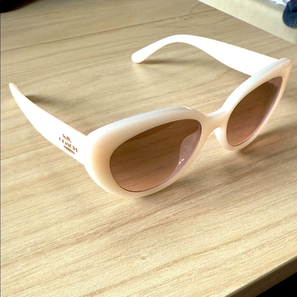 Coach Cream Sunglasses with Brown Lenses